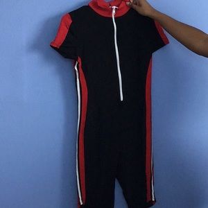 boutique biker short jumpsuit